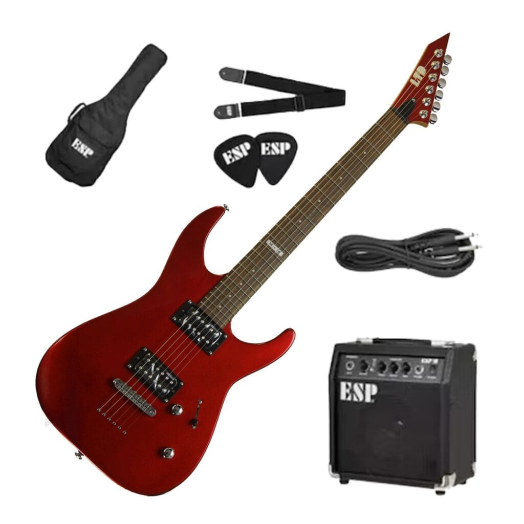 Pack Guitarra Eléctrica ESP LTD M10 Red Tecson Perú